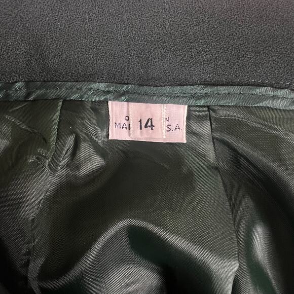 Vintage Christian Dior Wool Suit Set 14 (M/8) Forest Green Blazer Skirt USA Made - Picture 13 of 16